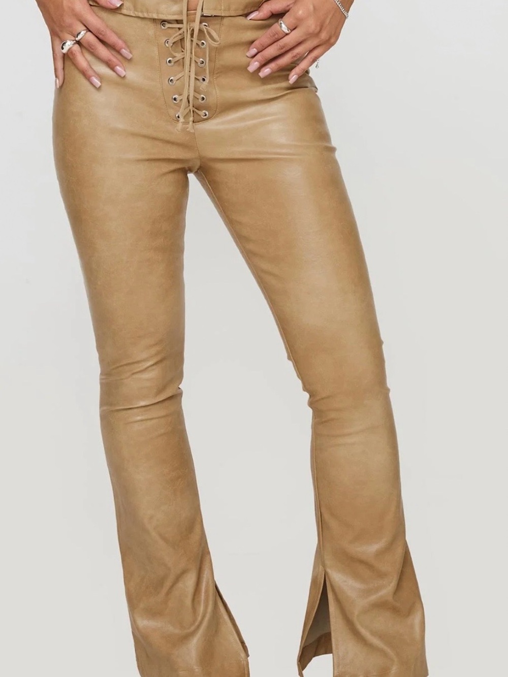 Princess Polly stagecoach lace up pants brown